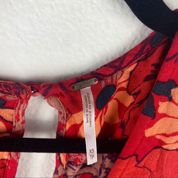 Free People Flowy Red Floral XS Tank Top - Picture 10 of 13